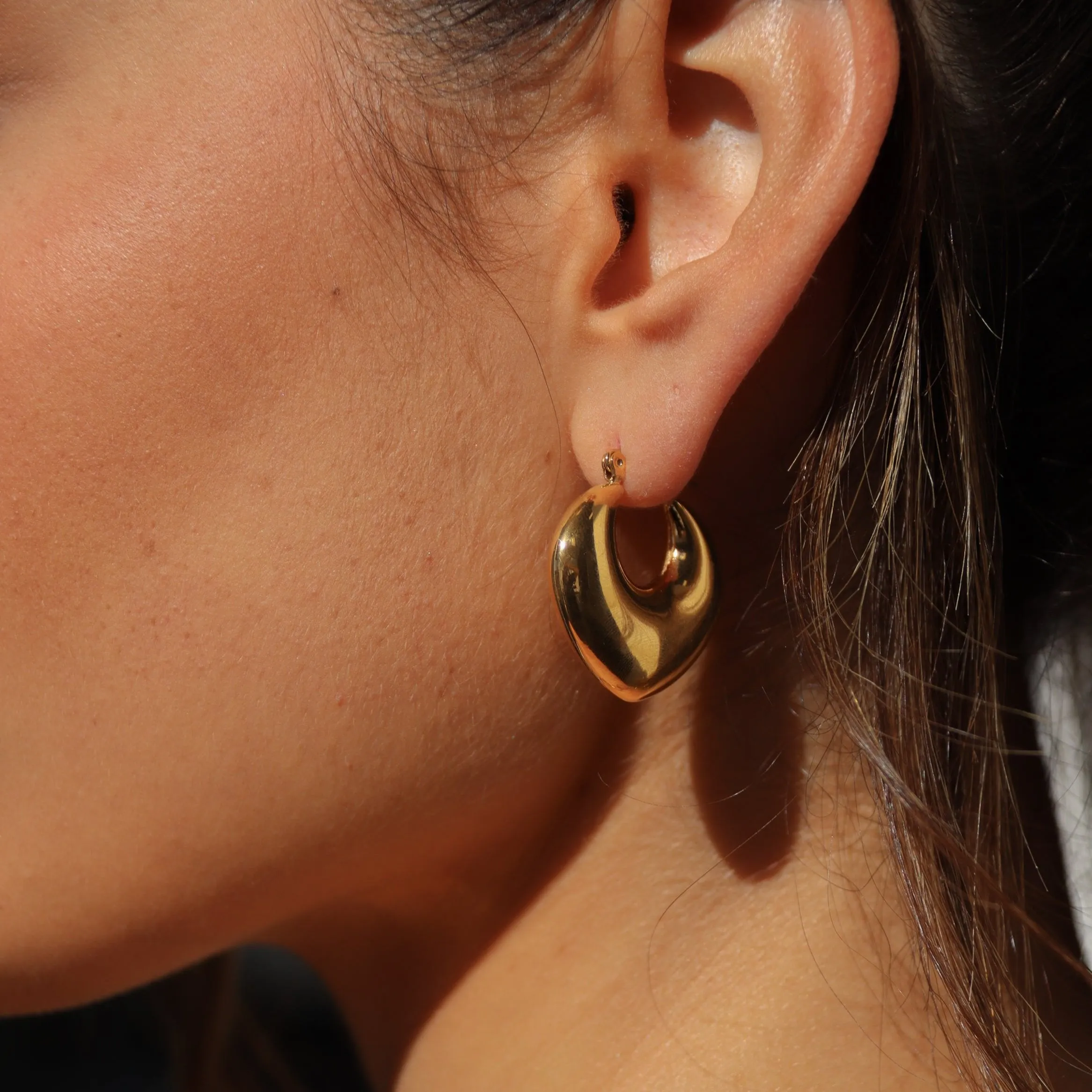 Alba | Chunky Gold or Silver Statement Hoop Earrings