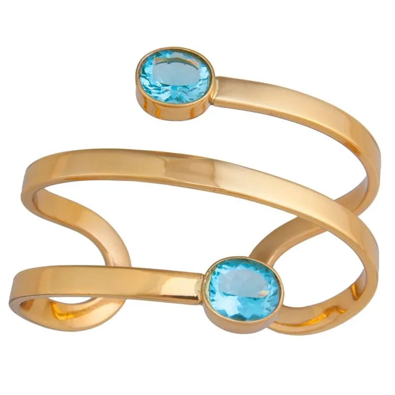 Alchemia Blue Topaz Wrap Cuff - High Polish