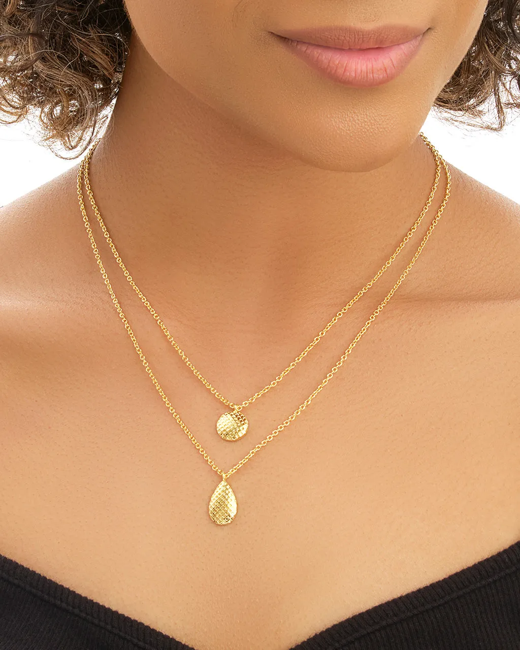 Aldari Textured Layered Chain Necklace