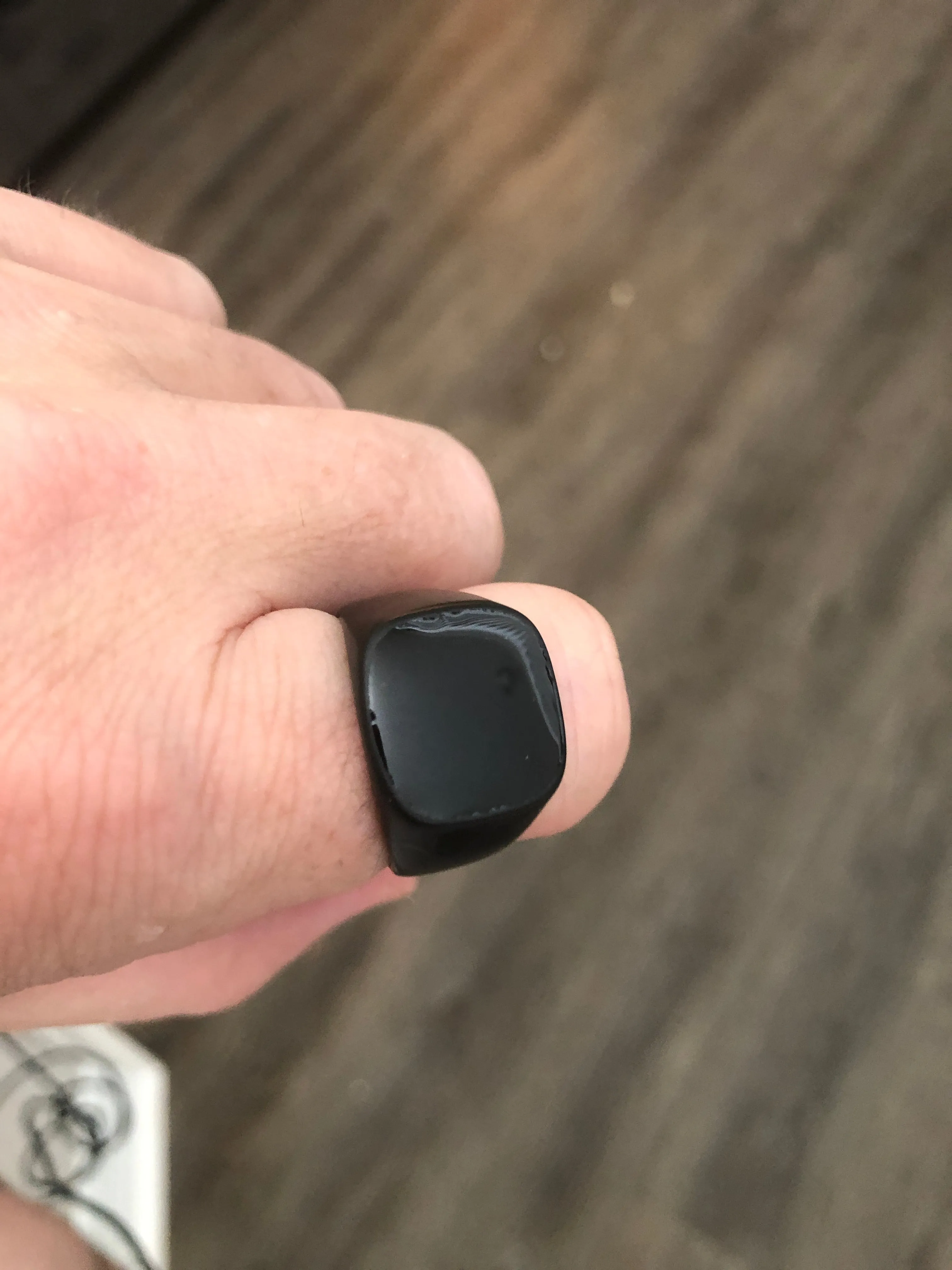 All Black Stainless Steel & Onyx Signet Ring