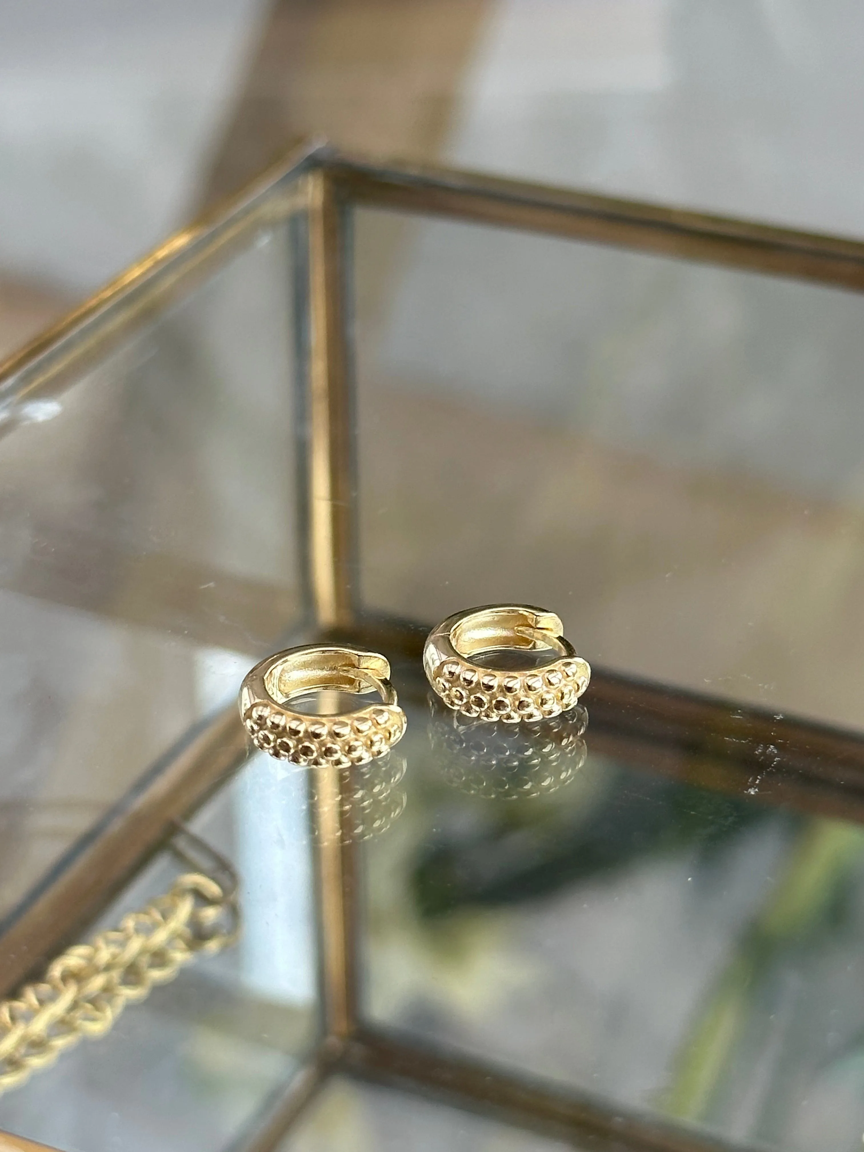 Andcopenhagen - Earrings hoops - 18 carat gold plated 925 sterling silver - Chunky Dottie