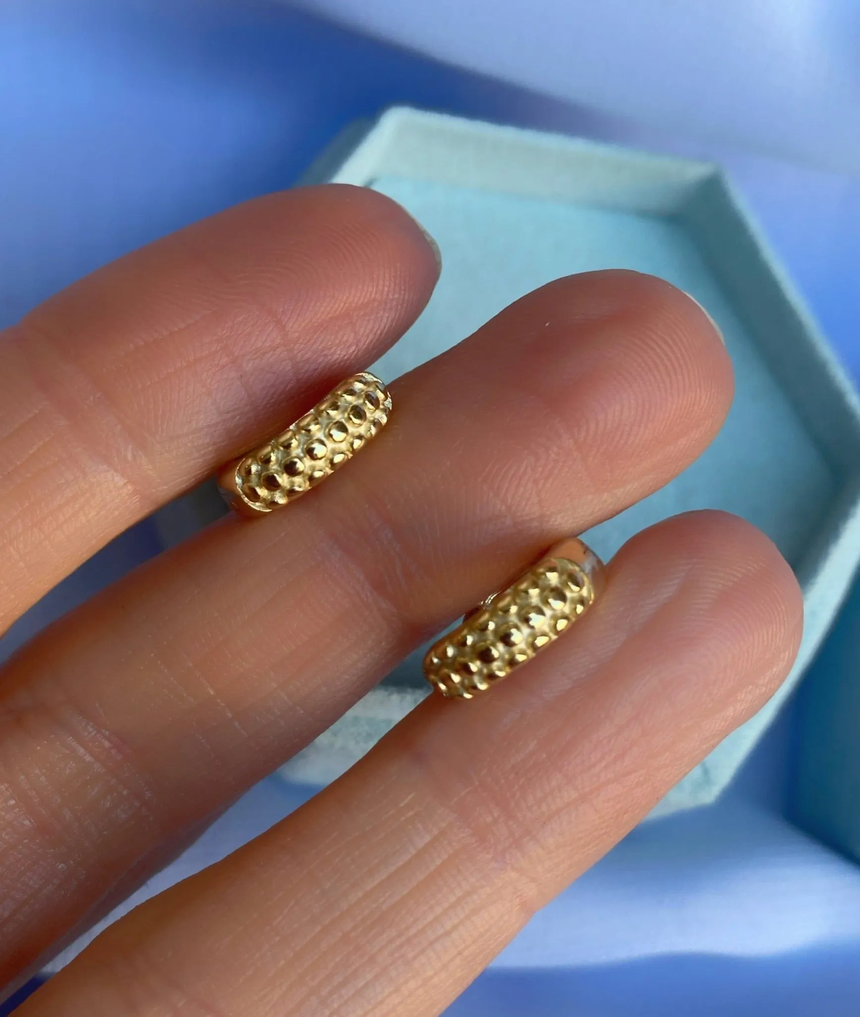 Andcopenhagen - Earrings hoops - 18 carat gold plated 925 sterling silver - Chunky Dottie
