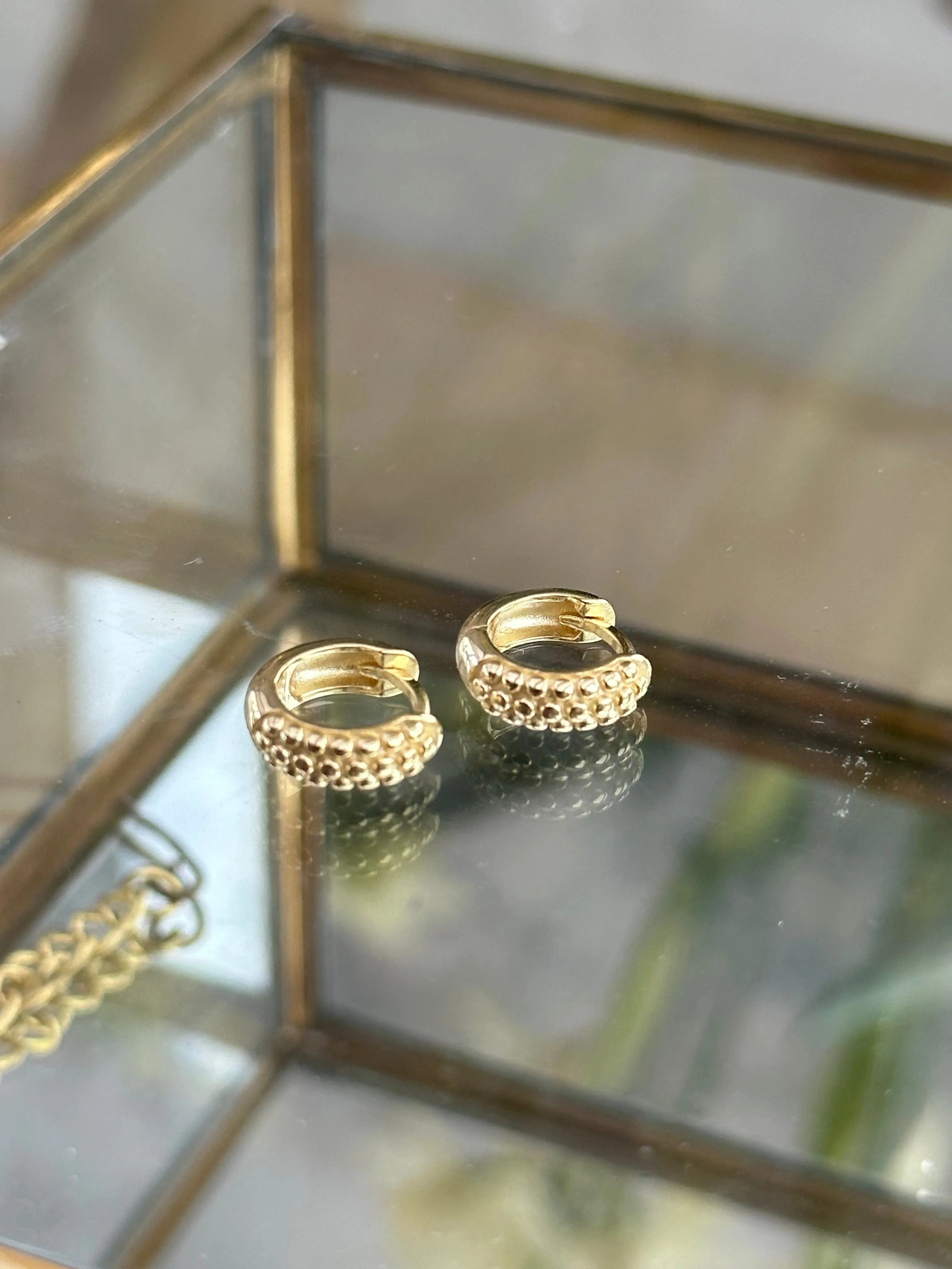 Andcopenhagen - Earrings hoops - 18 carat gold plated 925 sterling silver - Chunky Dottie