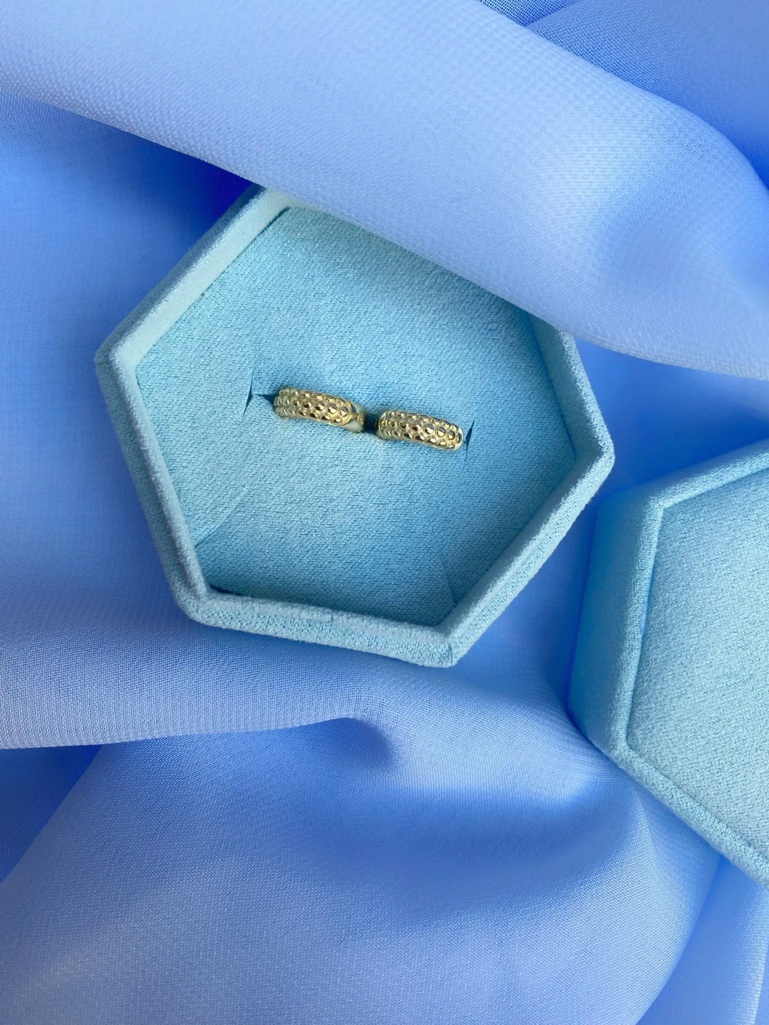 Andcopenhagen - Earrings hoops - 18 carat gold plated 925 sterling silver - Chunky Dottie