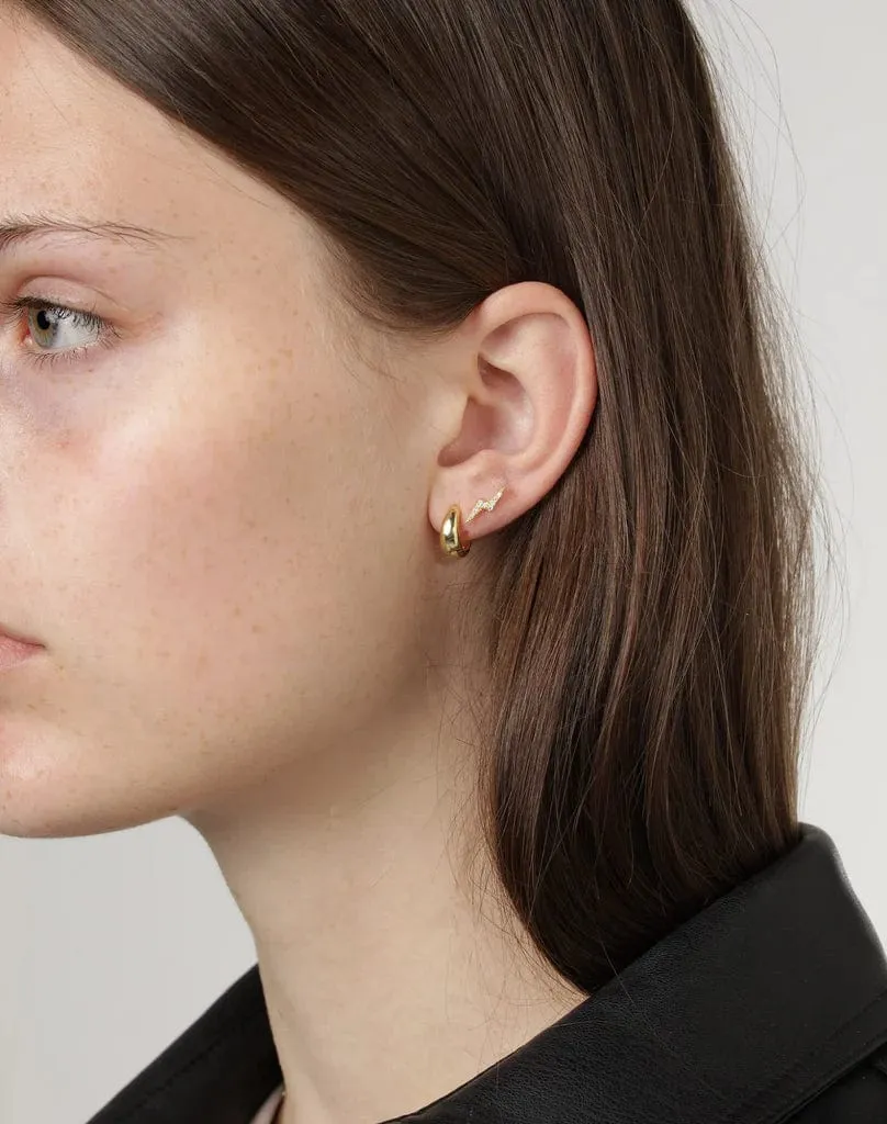 Andcopenhagen - Earrings hoops - 18 carat gold plated 925 sterling silver - Small Chunky