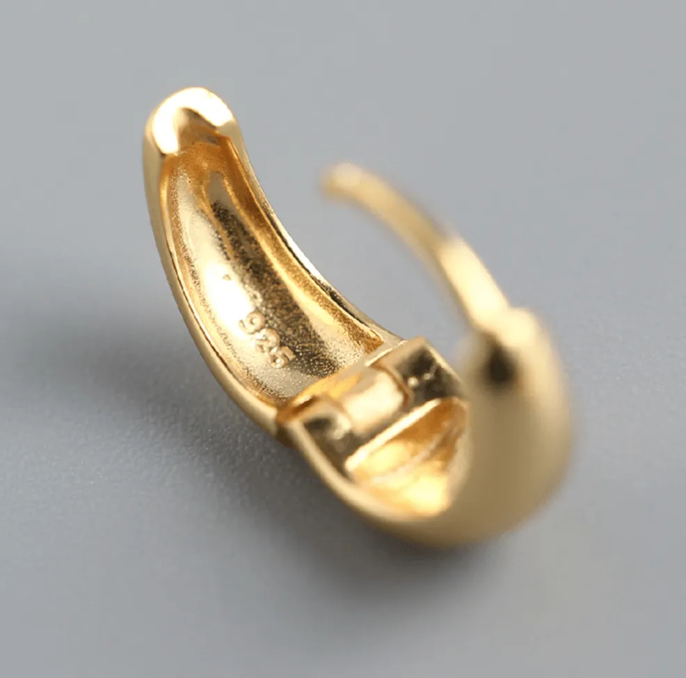 Andcopenhagen - Earrings hoops - 18 carat gold plated 925 sterling silver - Small Chunky