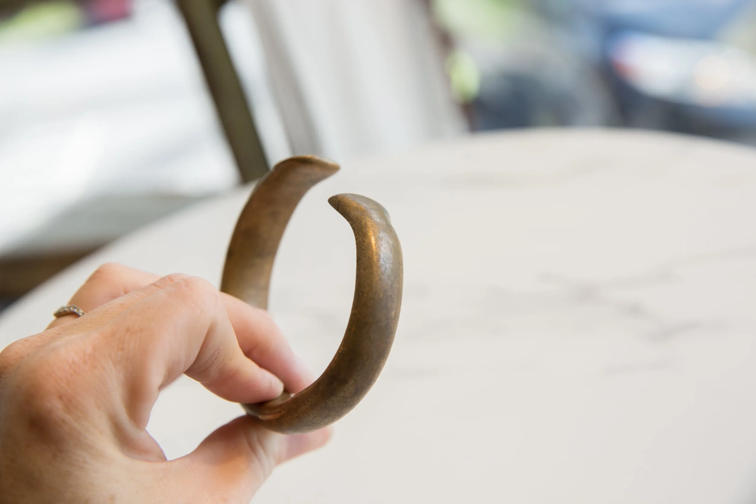Antique African Bronze Snake Cuff Bracelet