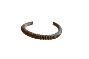 Antique African Bronze Striped Cuff Bracelet