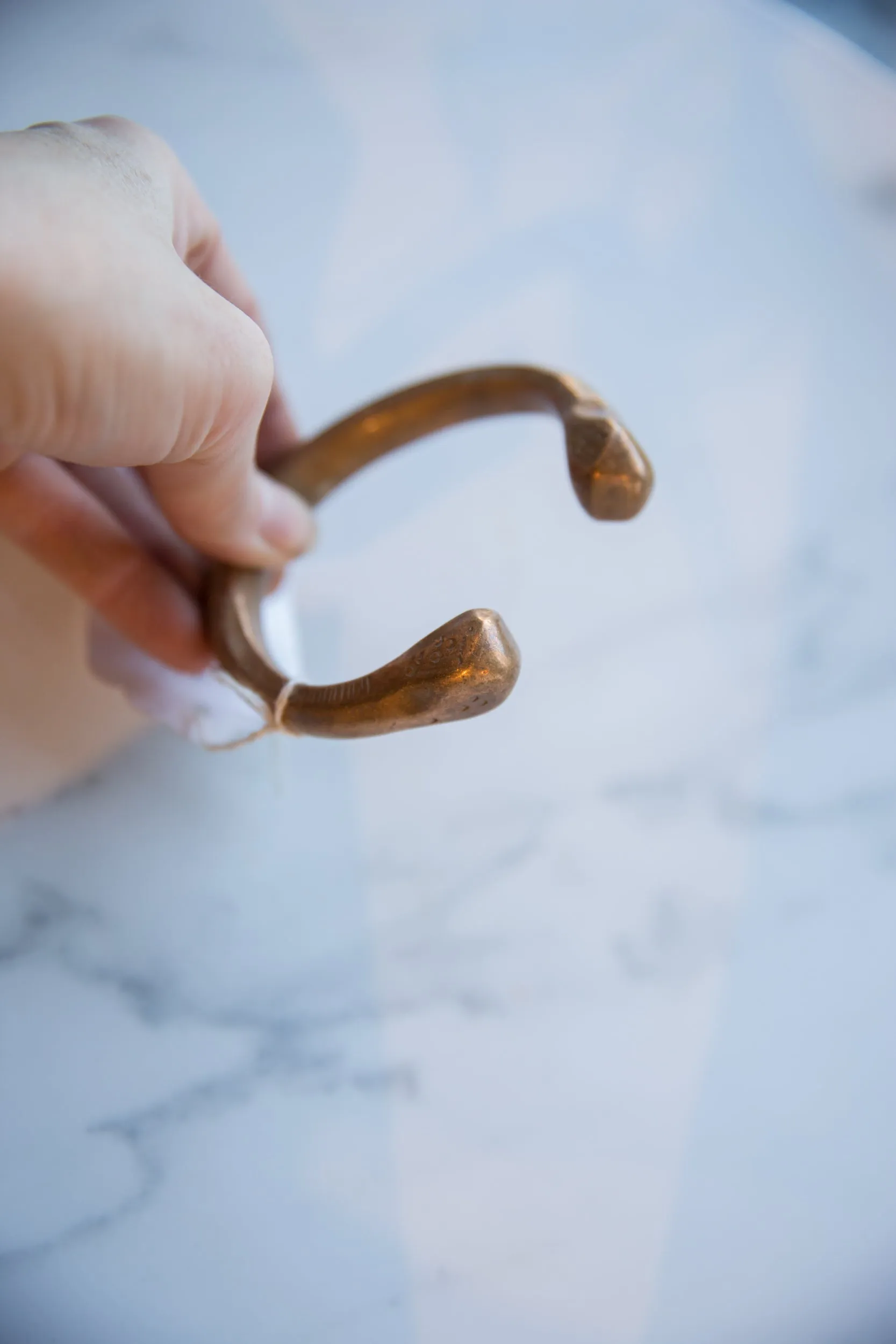Antique African Copper Alloy Snake Cuff Bracelet