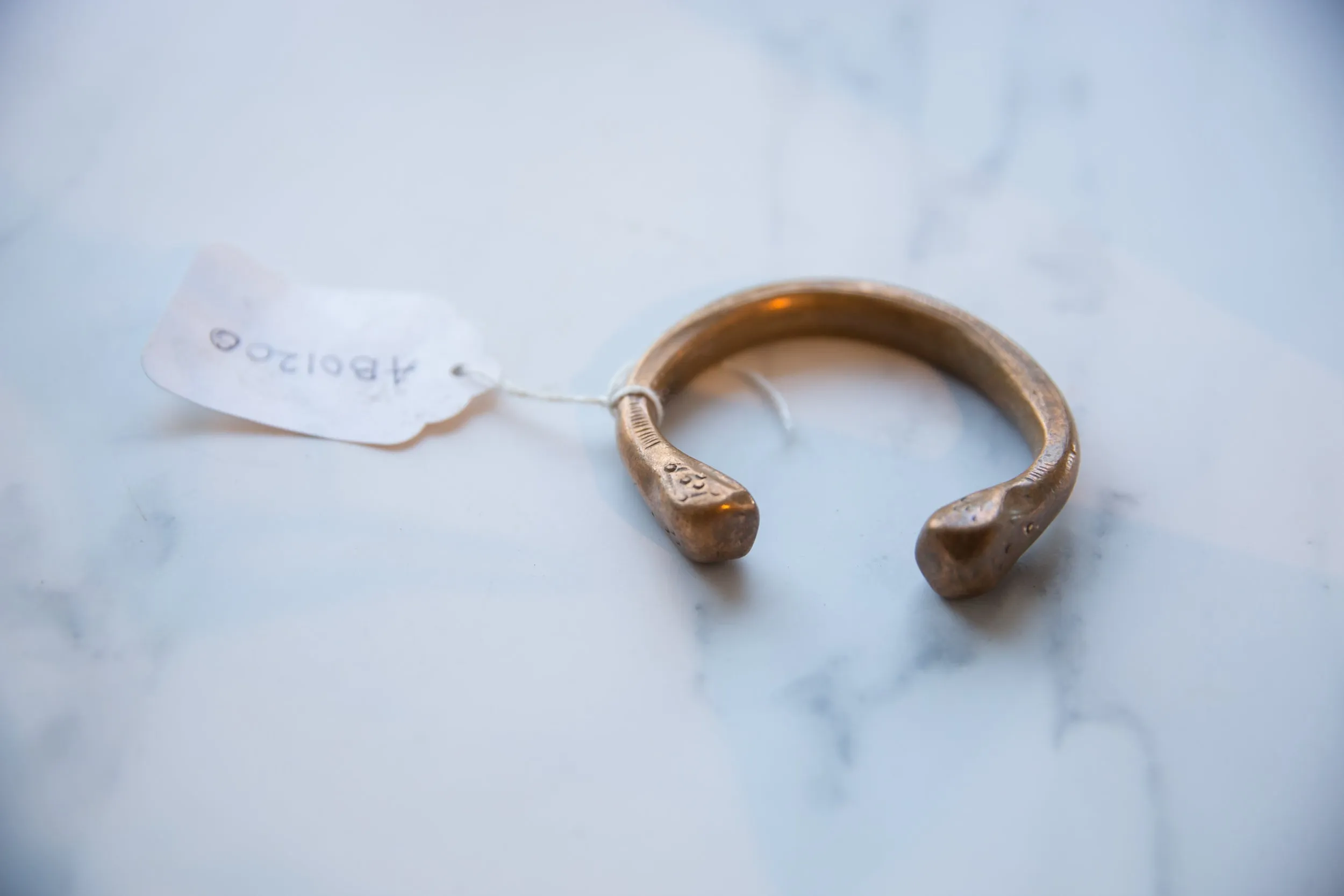 Antique African Copper Alloy Snake Cuff Bracelet