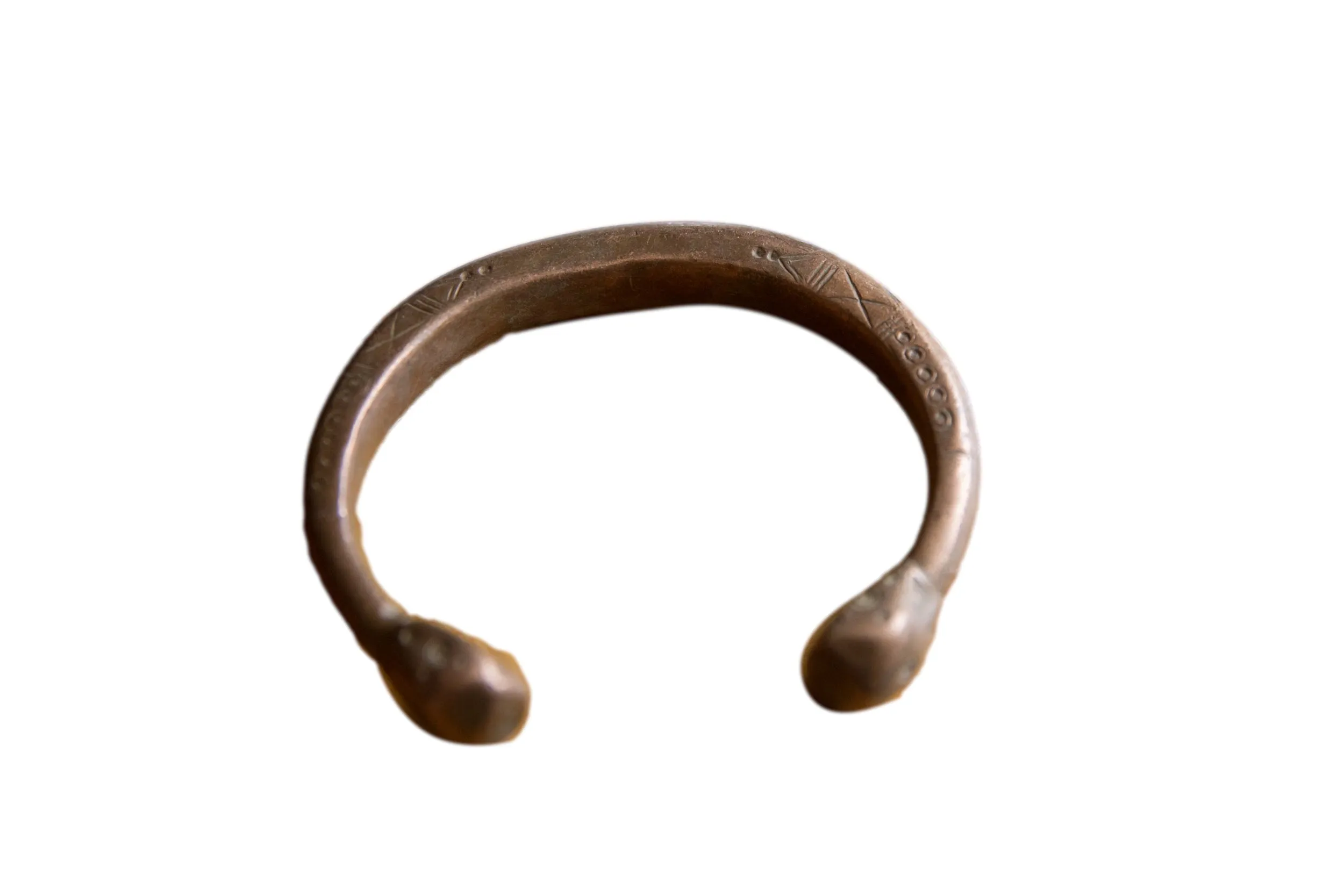 Antique African Copper Snake Cuff Bracelet