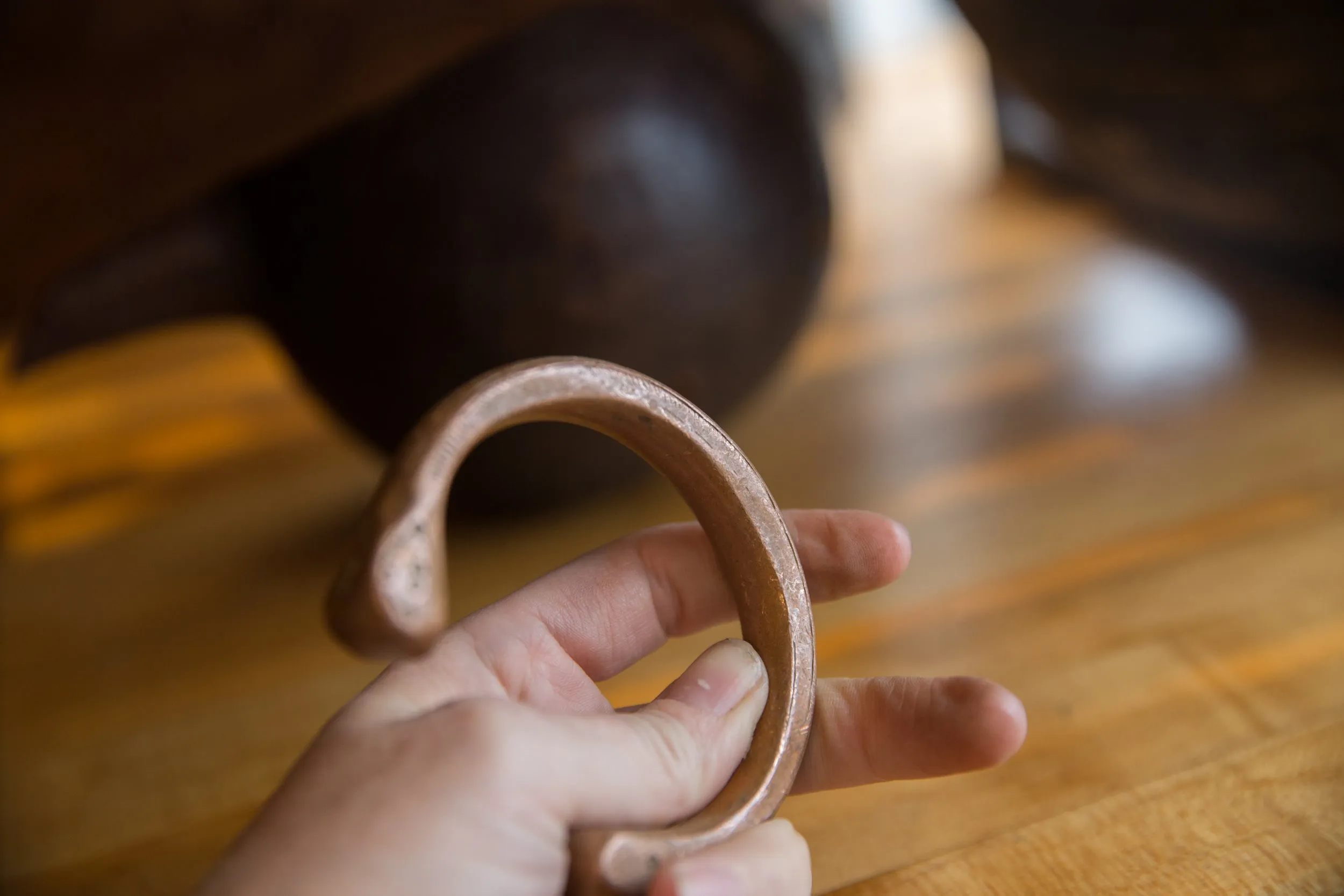 Antique African Copper Snake Cuff Bracelet
