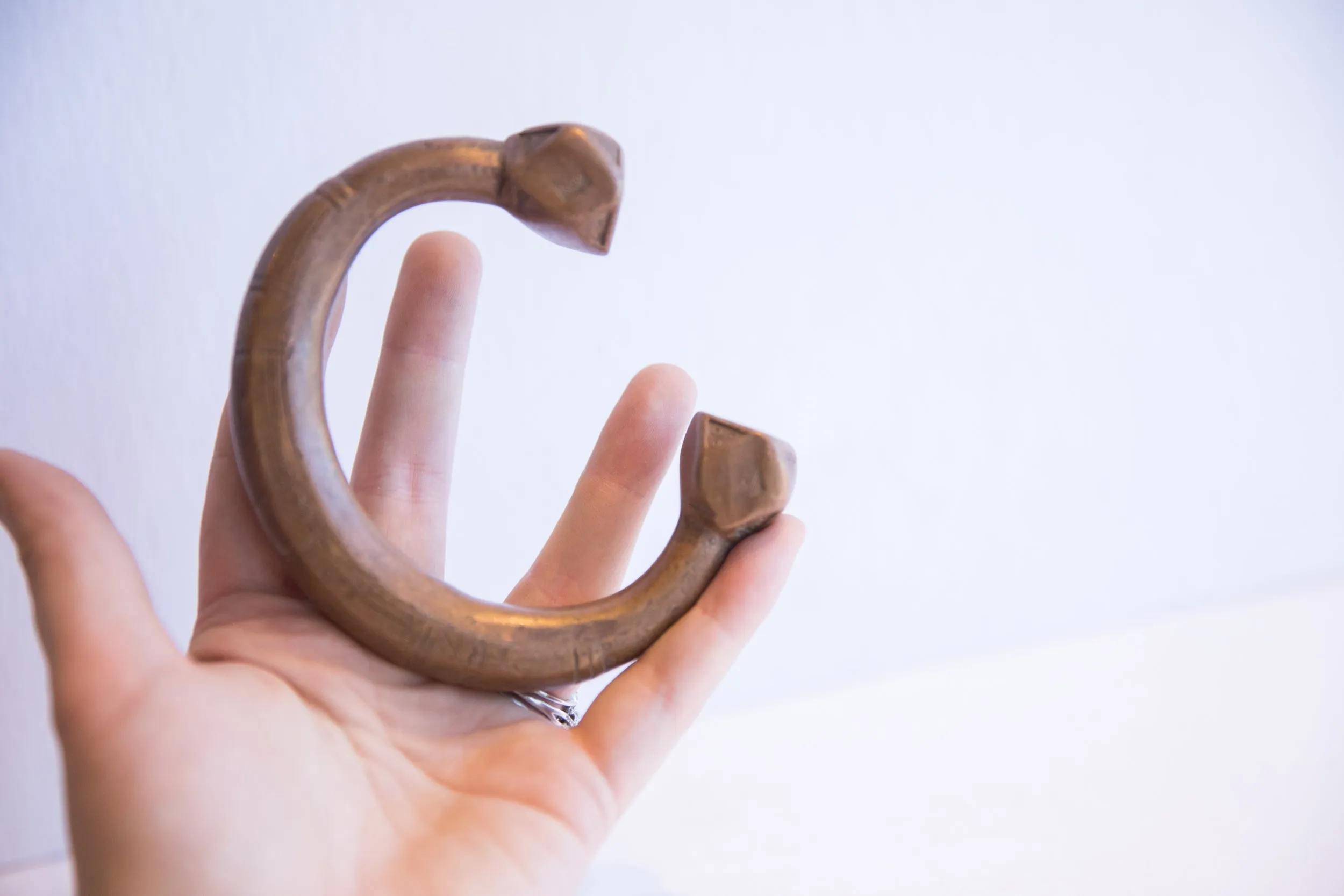 Antique African Geometric Base Copper Cuff Bracelet