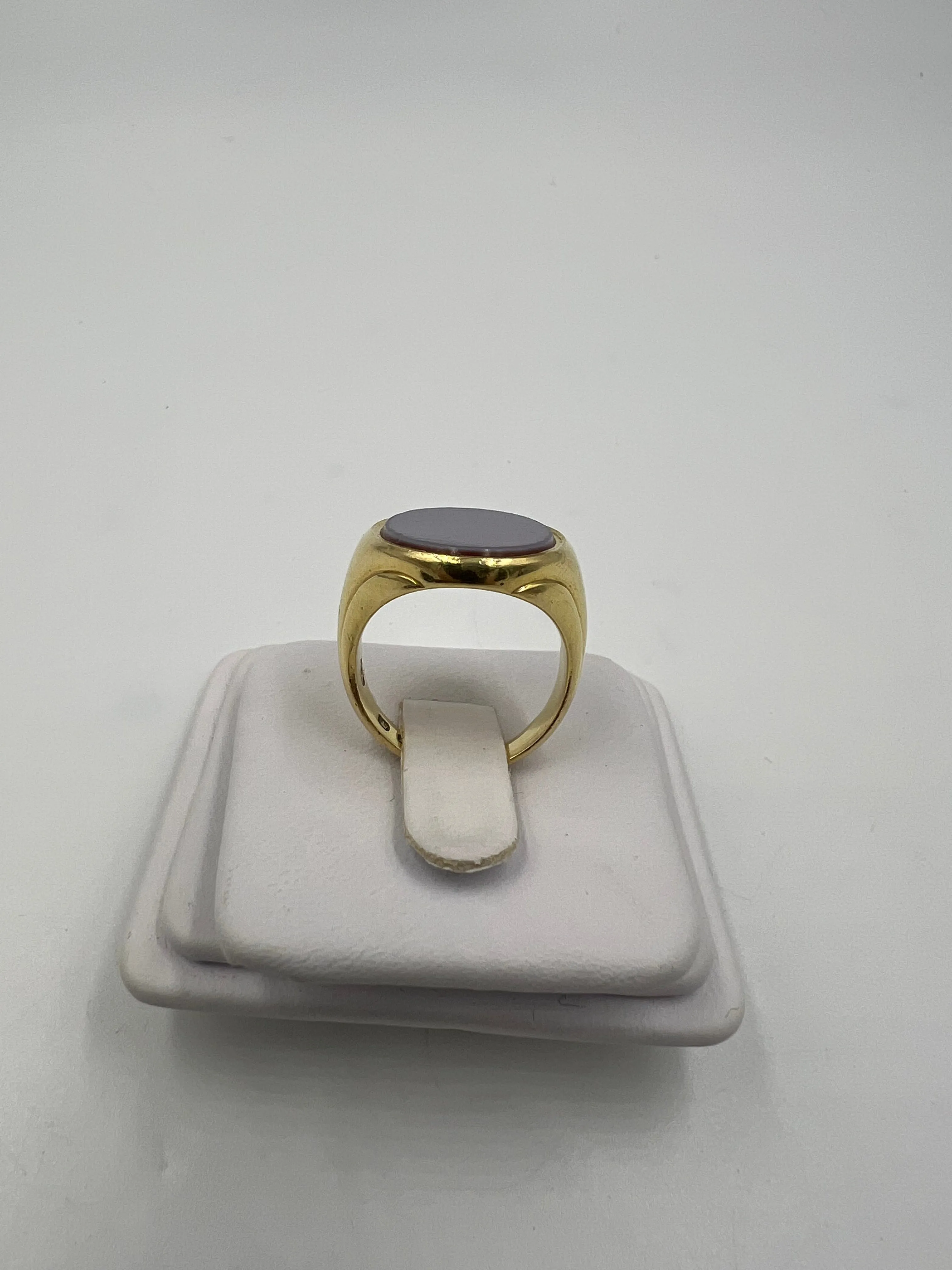 Antique Sardonyx Signet 18k Yellow Gold Ring Circa 1910