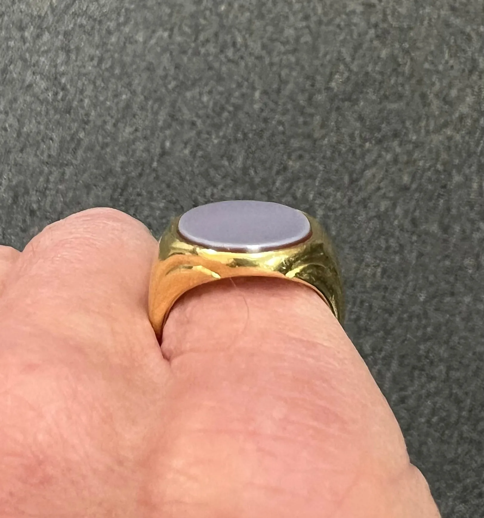 Antique Sardonyx Signet 18k Yellow Gold Ring Circa 1910