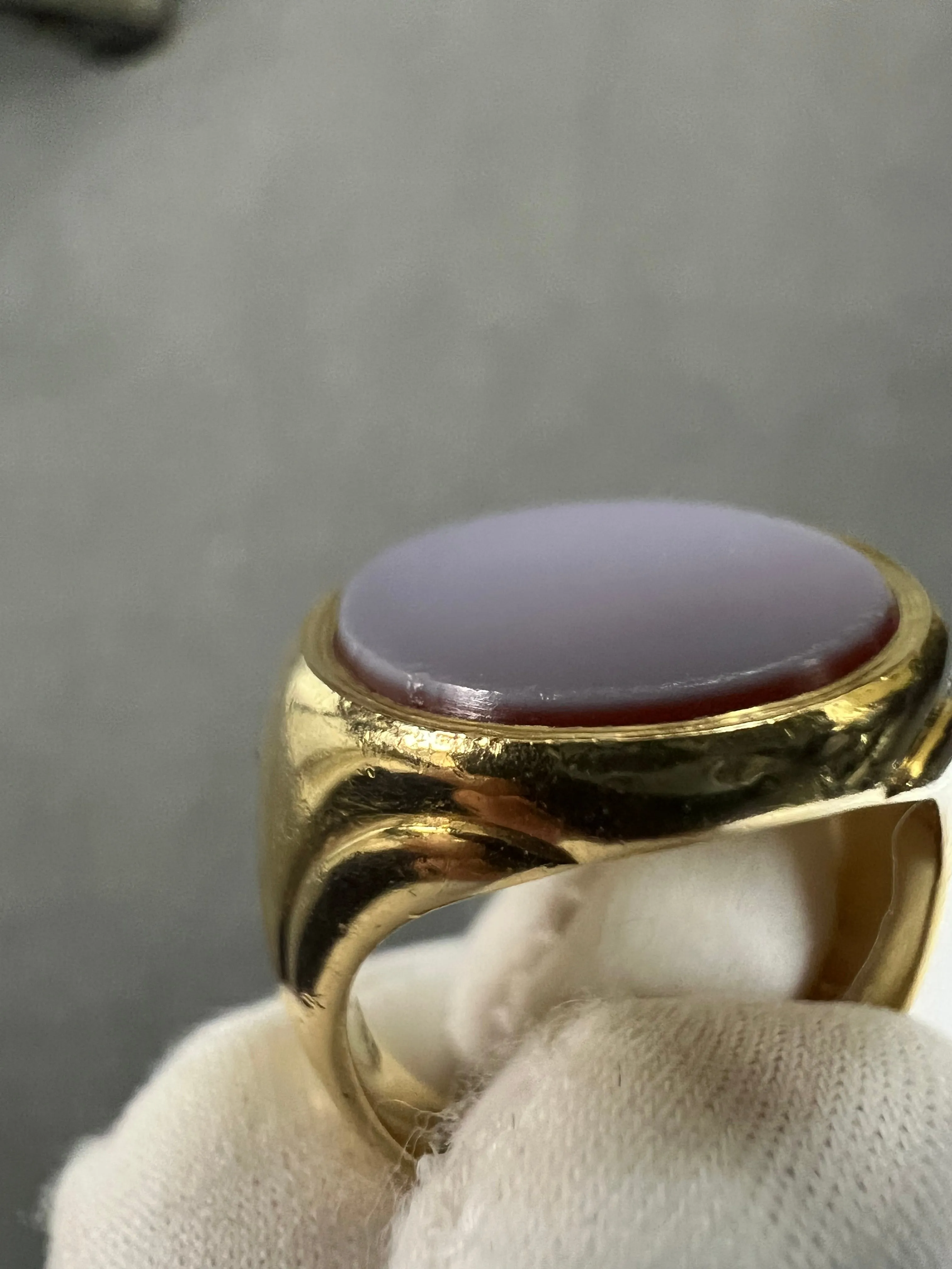 Antique Sardonyx Signet 18k Yellow Gold Ring Circa 1910