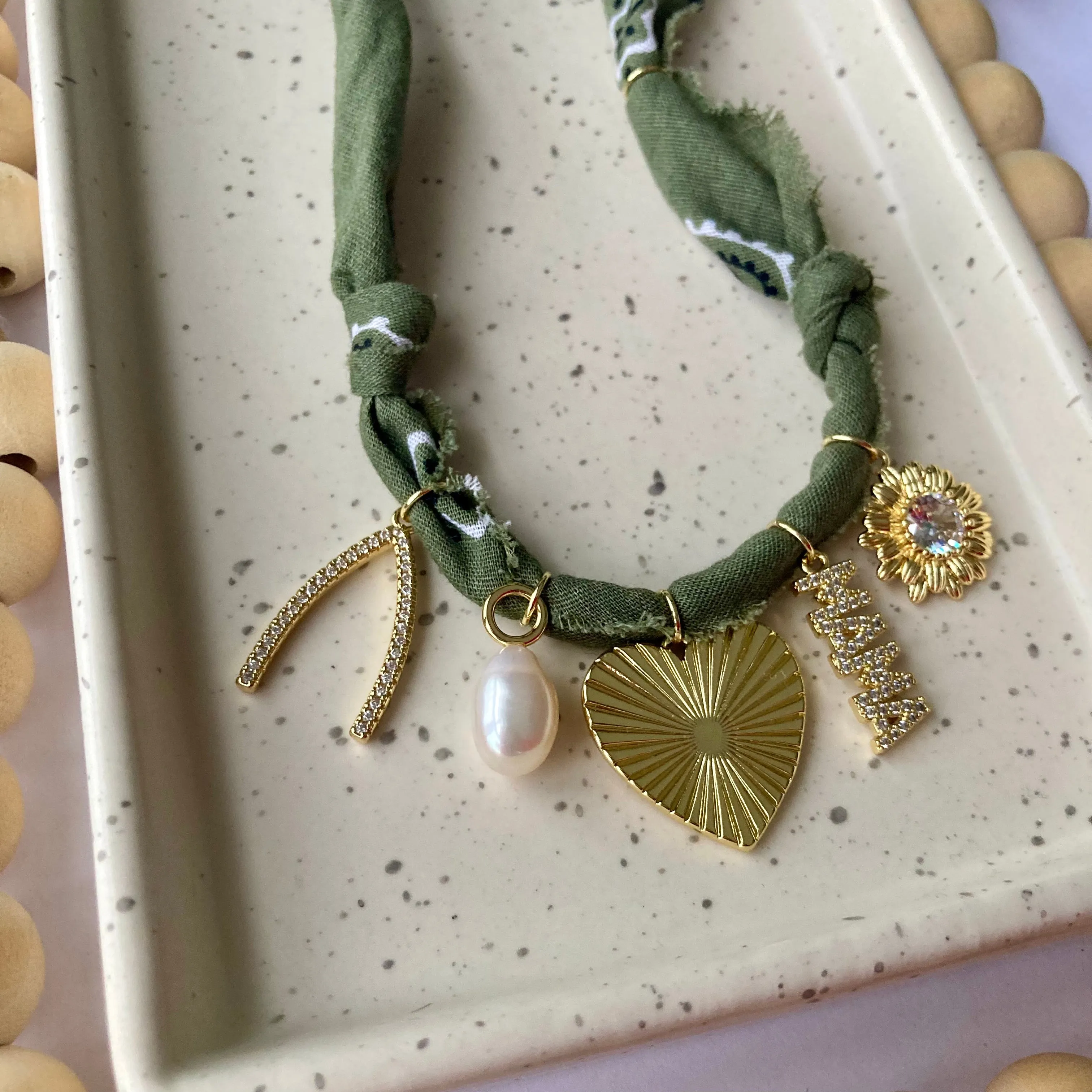 BANDana charm necklace | 5 Charms | Gold Filled