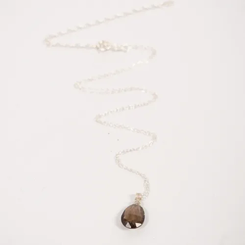 Barely There Gems Smokey Quartz Sterling Silver Necklace