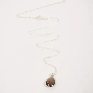 Barely There Gems Smokey Quartz Sterling Silver Necklace