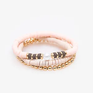 Beaded Bracelet Set - Blush