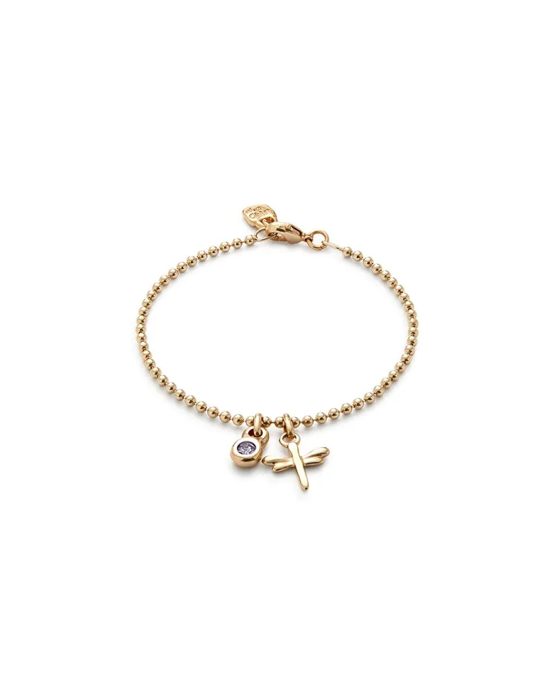 Beaded bracelet with multicolor crystal and butterfly charms (gold or silver)