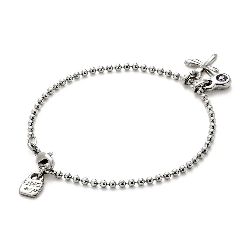 Beaded bracelet with multicolor crystal and butterfly charms (gold or silver)