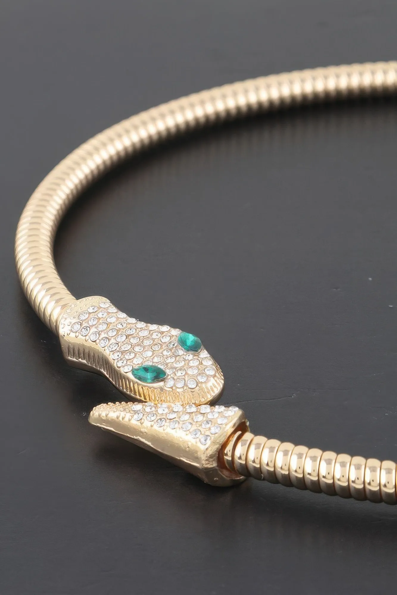 Bejeweled Snake Wrap Choker Necklace