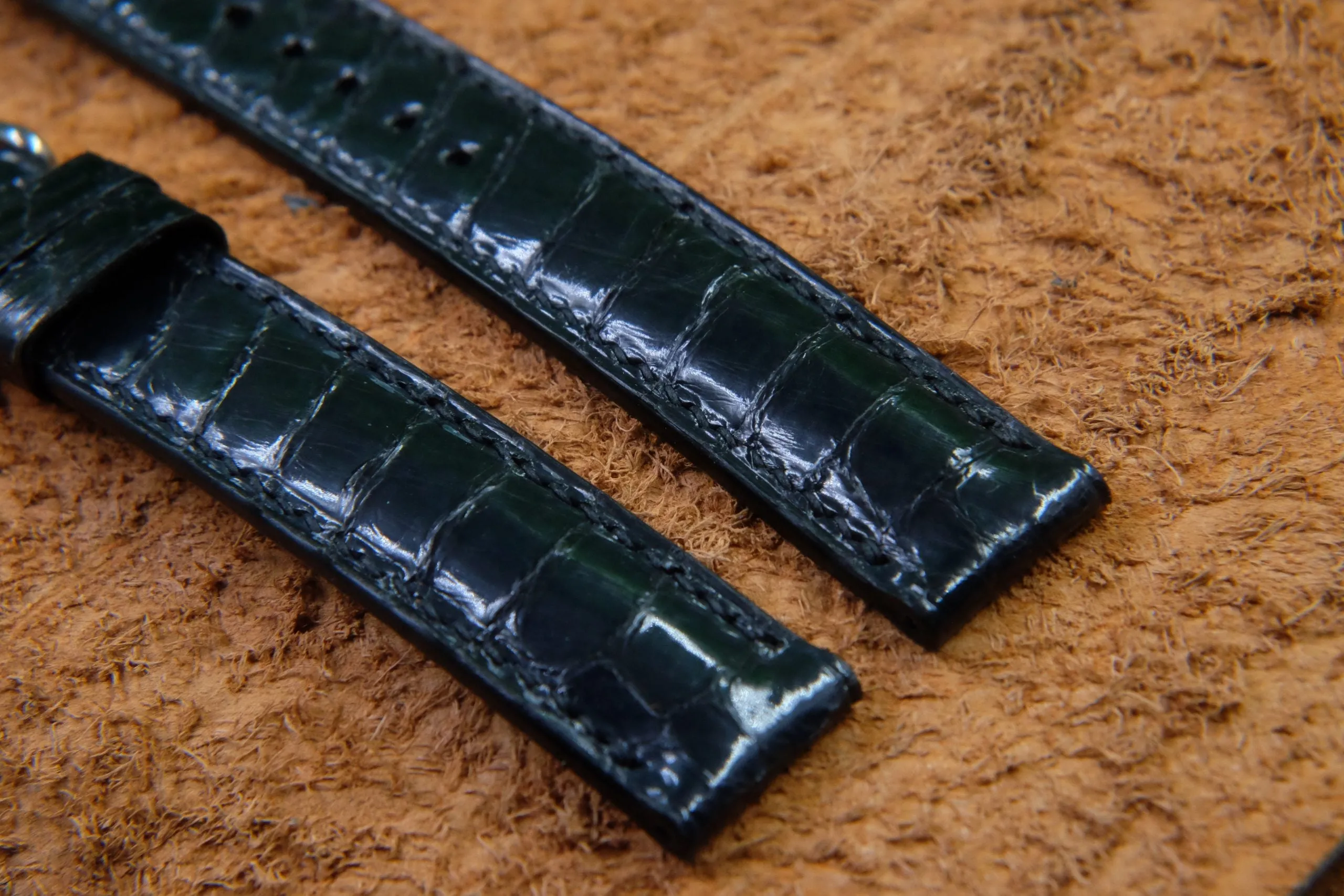 BESPOKE GENUINE BLACK SNAKE SKIN LEATHER STRAP HDSS03