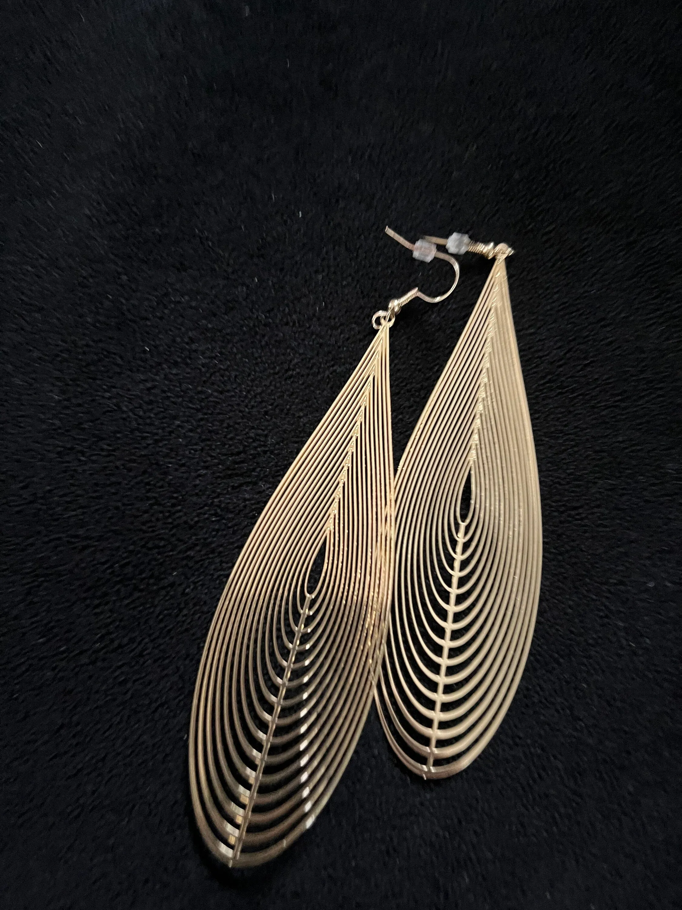 Big gold earrings , lightweight thin large  gold earrings , drop earring , gold statement earrings , chunky gold metal earrings gold pierced