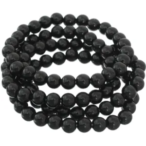 Black 4-Piece Beaded Stretch Bracelets