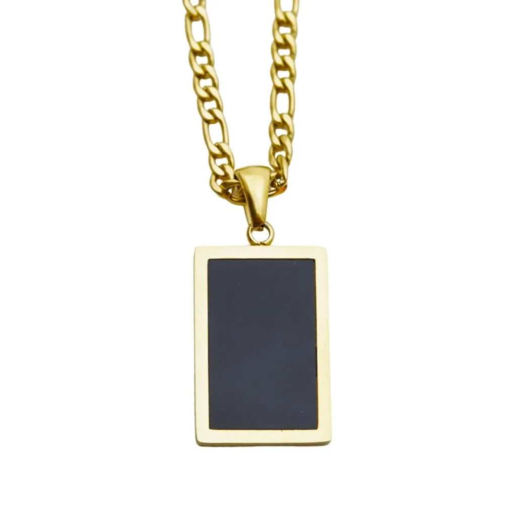 Black Enamel Pendant Necklace