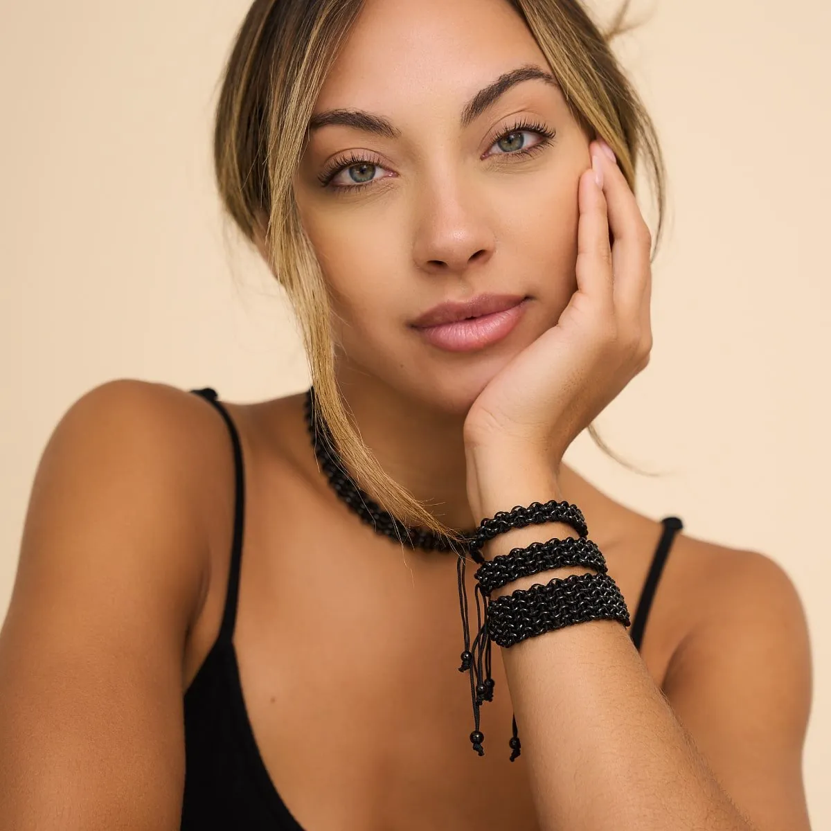 Black x Gunmetal | Kismet Links | Choker Necklace