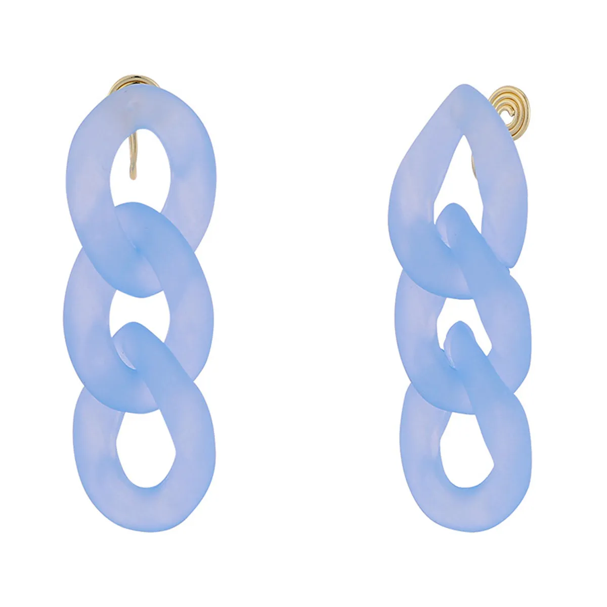 Blue Resin & 18K Gold-Plated Curb Chain Drop Earrings