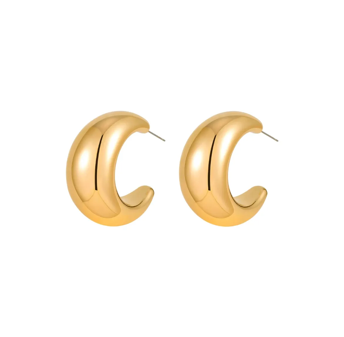 Bold Chunky XL Gold Moon Hoops