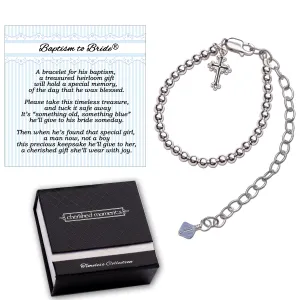 Boy's Baptism to Bride® Sterling Silver Baptism Bracelet for Baby Boy