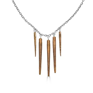 Brass and Sterling Silver Spikes Choker