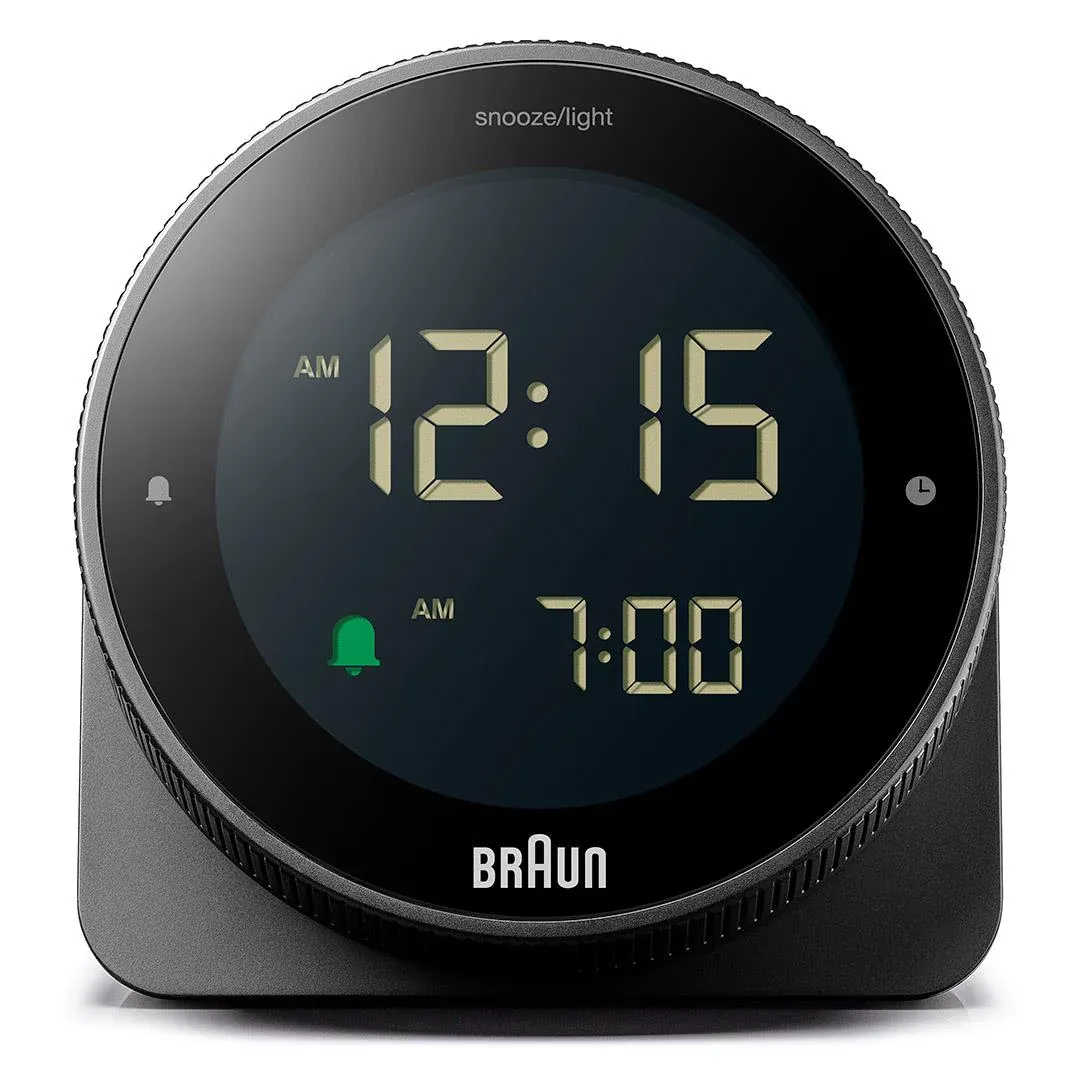 Braun Digital Clock with Snooze, Rotating bezel for quick time setting - BC24B