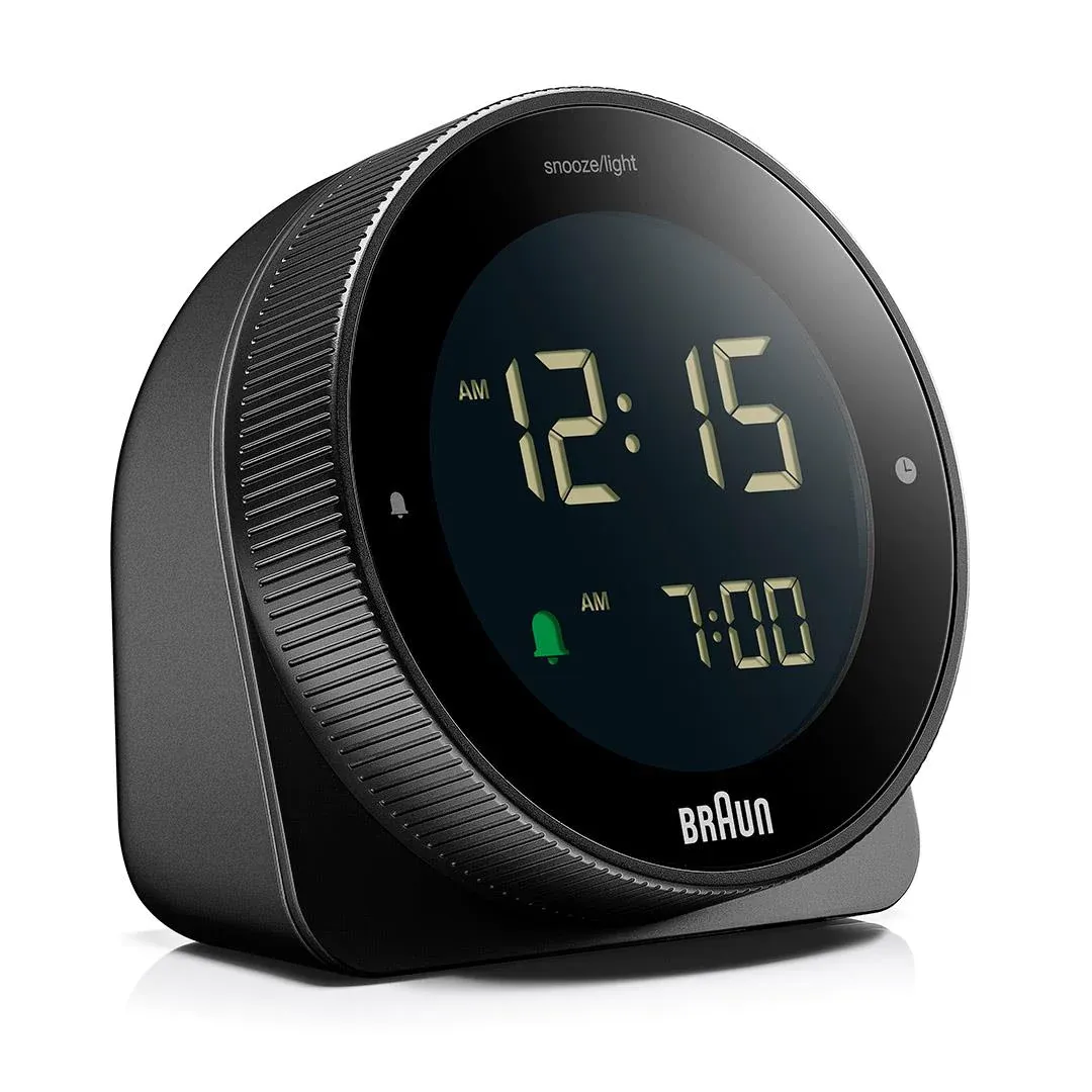 Braun Digital Clock with Snooze, Rotating bezel for quick time setting - BC24B