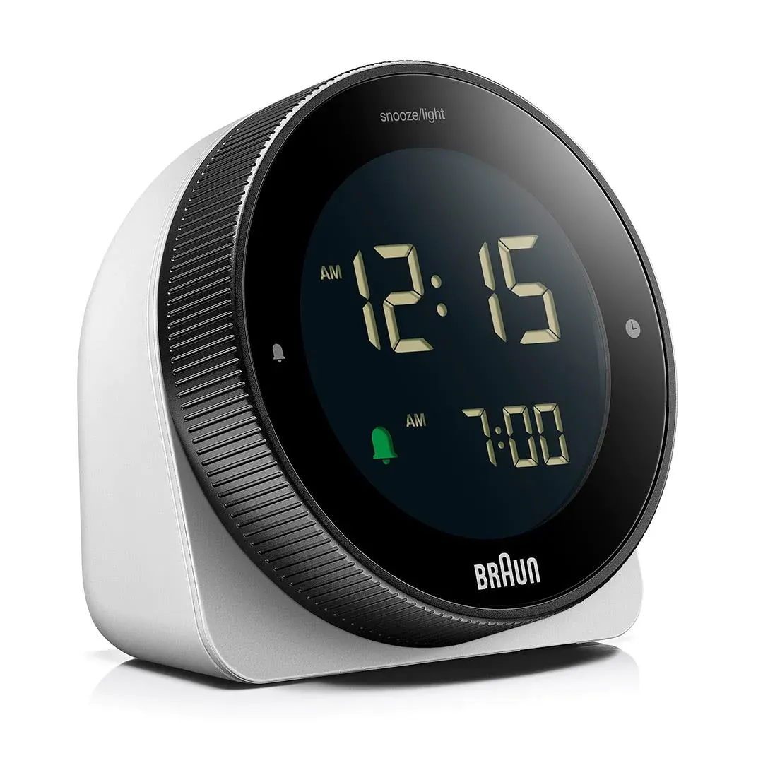 Braun Digital Clock with Snooze,Rotating bezel for quick time setting - BC24W