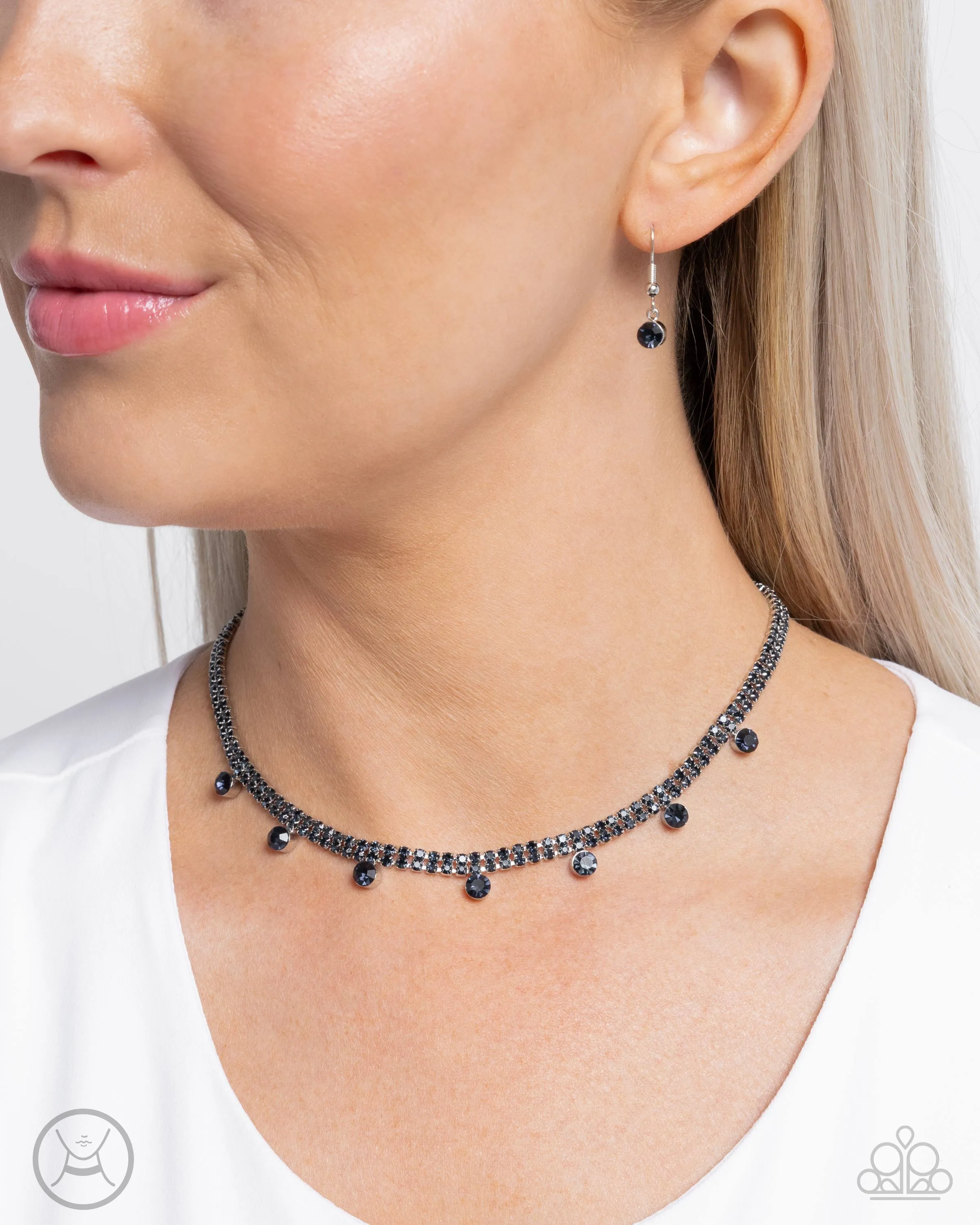 Breathtaking Backdrop - Blue (Choker) Necklace