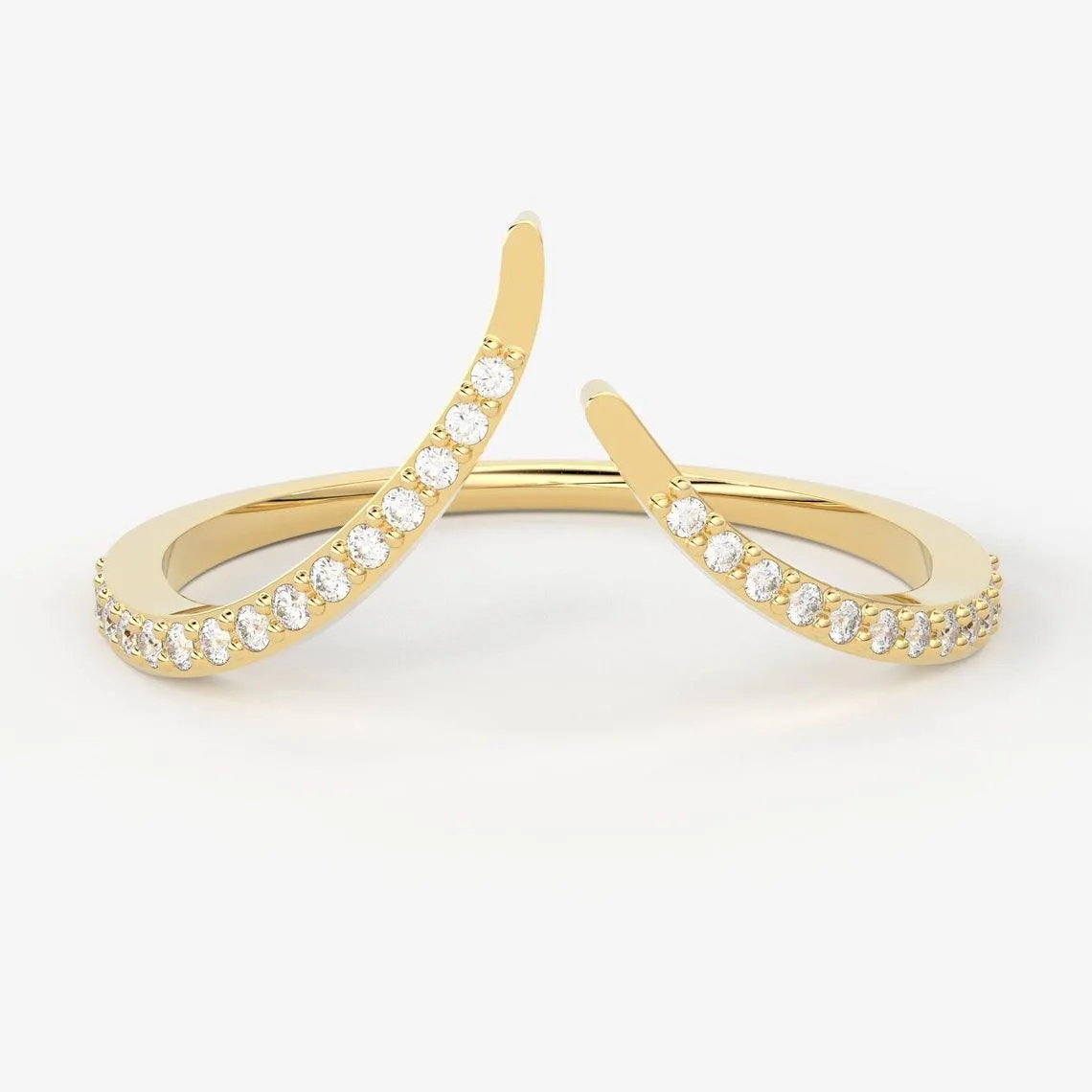 Brilliant Diamond Band in 14k Gold / Round Diamond Ring / Round Gold Band White Diamond Ring / Diamond Wedding Band