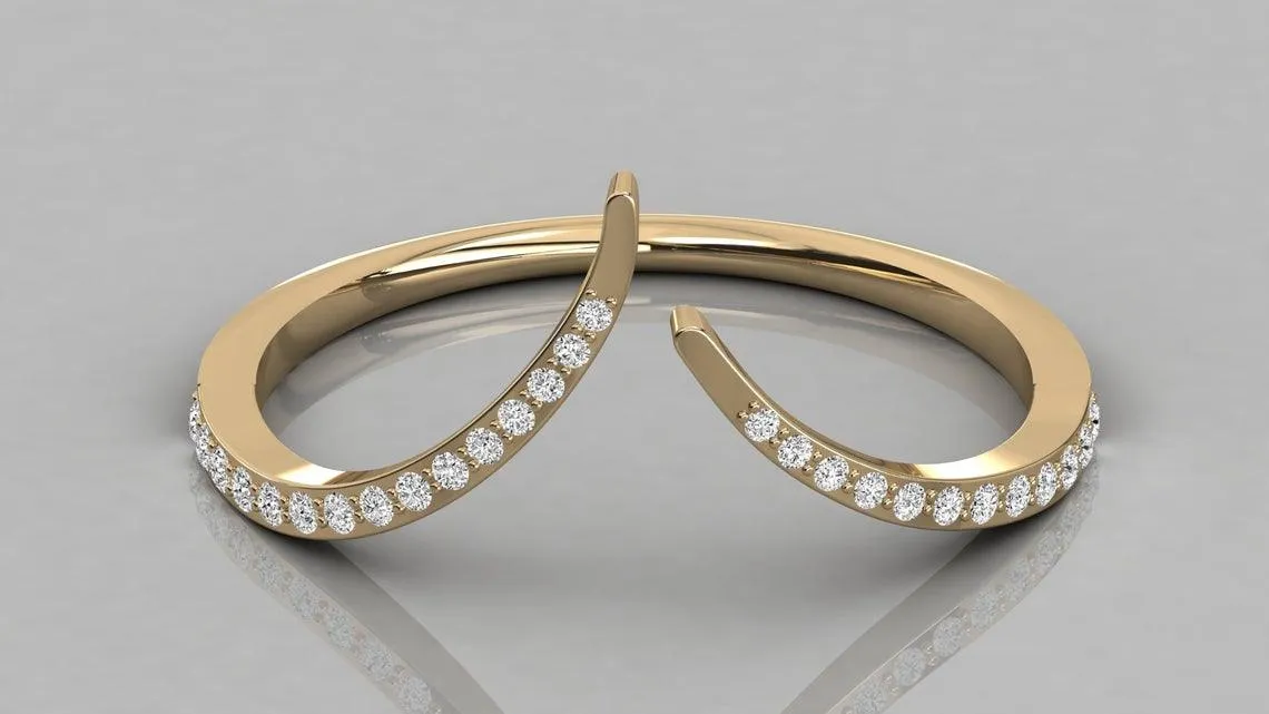 Brilliant Diamond Band in 14k Gold / Round Diamond Ring / Round Gold Band White Diamond Ring / Diamond Wedding Band