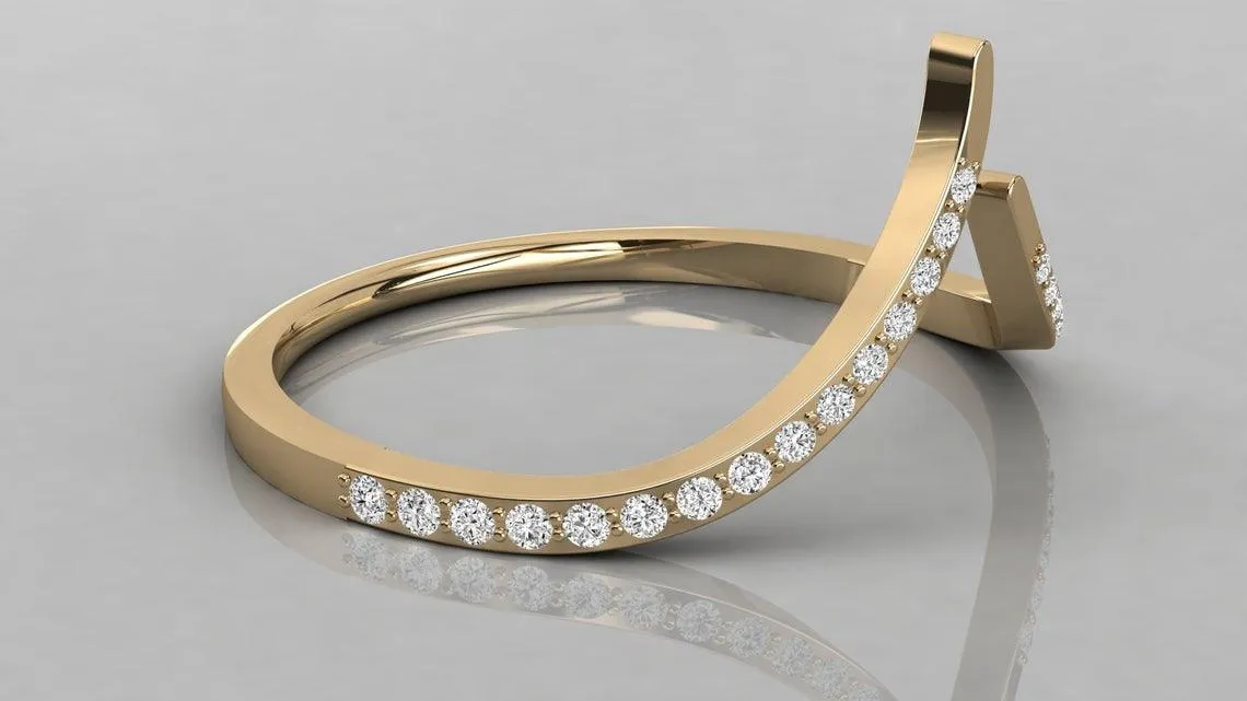 Brilliant Diamond Band in 14k Gold / Round Diamond Ring / Round Gold Band White Diamond Ring / Diamond Wedding Band
