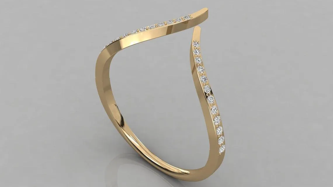 Brilliant Diamond Band in 14k Gold / Round Diamond Ring / Round Gold Band White Diamond Ring / Diamond Wedding Band