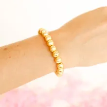 Brushed 8mm Gold Filled Bead Bracelet