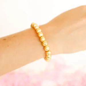 Brushed 8mm Gold Filled Bead Bracelet