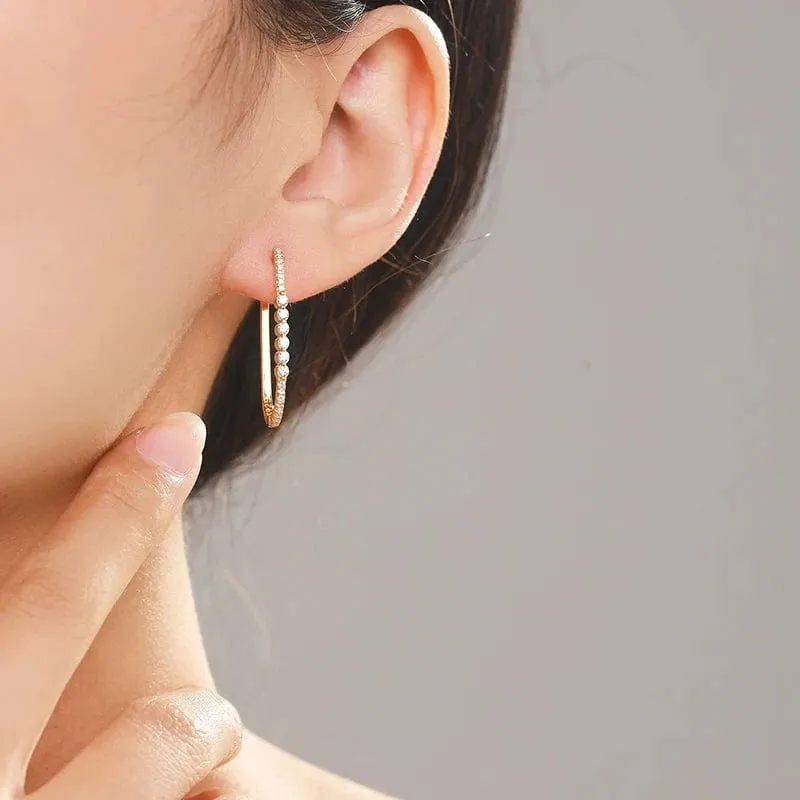 Bubble Hoop CZ Earrings in Sterling Silver