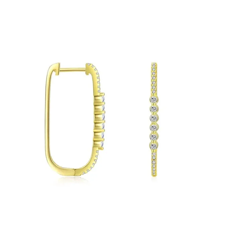 Bubble Hoop CZ Earrings in Sterling Silver