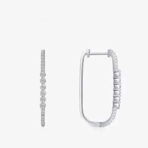 Bubble Hoop CZ Earrings in Sterling Silver