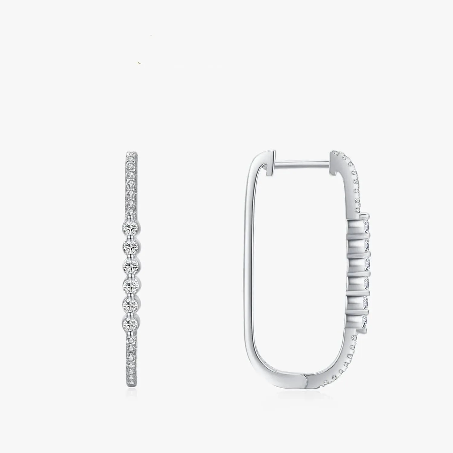 Bubble Hoop CZ Earrings in Sterling Silver